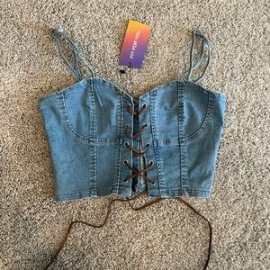 Denim corset